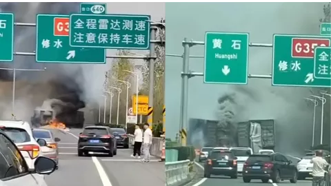 大广高速烟花车失火爆炸